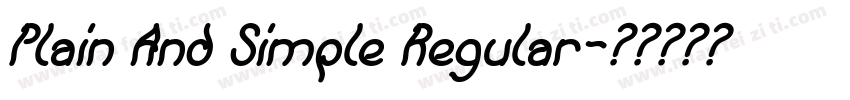 Plain And Simple Regular字体转换